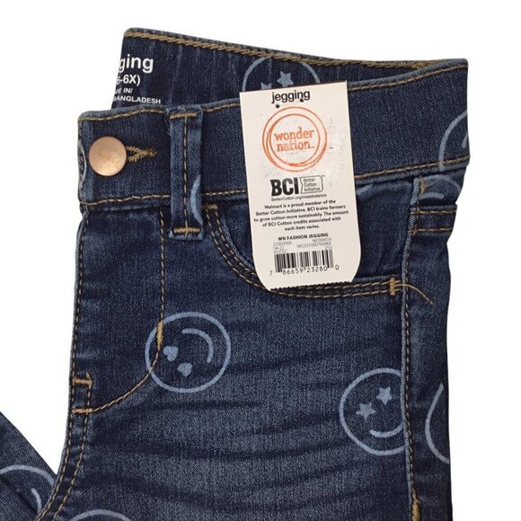 Wonder Nation Jeggings Lot of 2 Denim Stretch Girls S (6-6X) Tie Dye Smiley Face - Picture 6 of 6